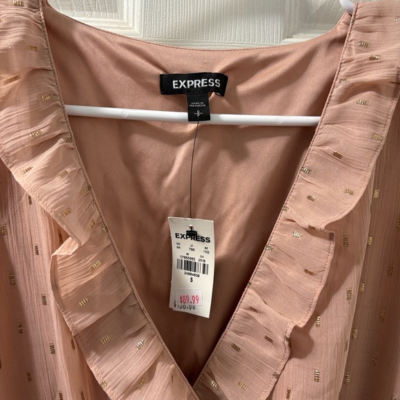 Express Ruffle Detail Maxi Dress in Soft Pink - Picture 2 of 7